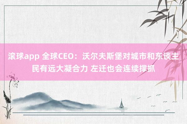 滚球app 全球CEO：沃尔夫斯堡对城市和东谈主民有远大凝合力 左迁也会连续撑抓