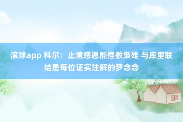 滚球app 科尔：止境感恩能捏教枭雄 与库里联结是每位证实注解的梦念念