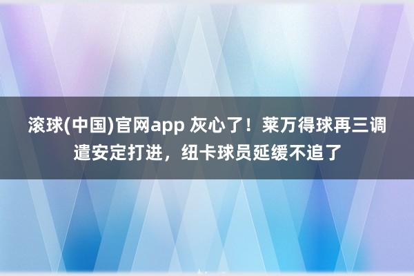 滚球(中国)官网app 灰心了！莱万得球再三调遣安定打进，纽卡球员延缓不追了
