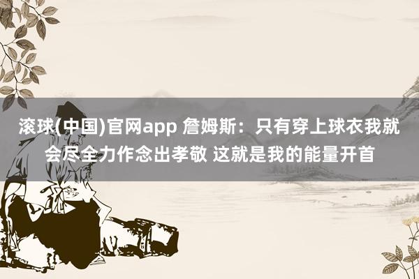 滚球(中国)官网app 詹姆斯：只有穿上球衣我就会尽全力作念出孝敬 这就是我的能量开首