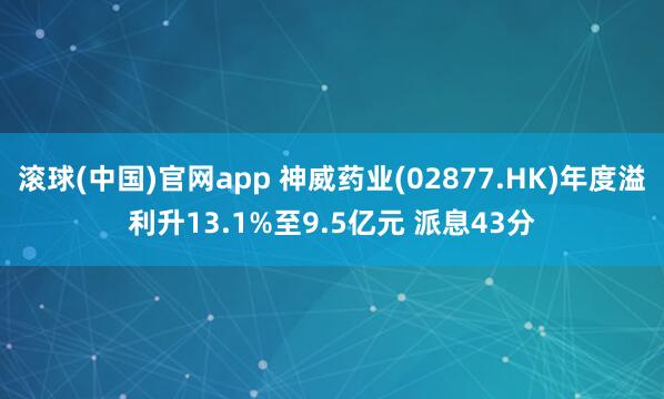 滚球(中国)官网app 神威药业(02877.HK)年度溢利升13.1%至9.5亿元 派息43分