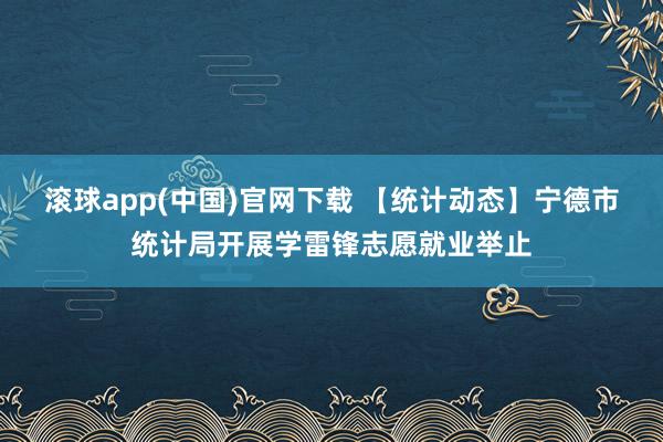 滚球app(中国)官网下载 【统计动态】宁德市统计局开展学雷锋志愿就业举止