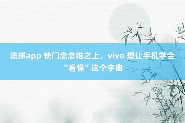 滚球app 快门念念维之上，vivo 想让手机学会“看懂”这个宇宙