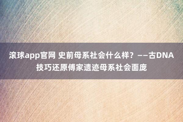 滚球app官网 史前母系社会什么样？——古DNA技巧还原傅家遗迹母系社会面庞