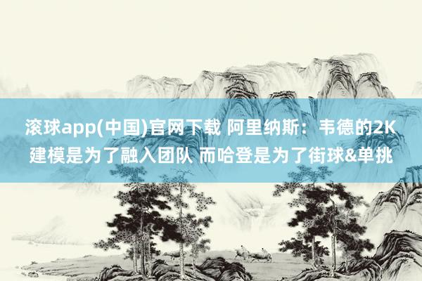 滚球app(中国)官网下载 阿里纳斯：韦德的2K建模是为了融入团队 而哈登是为了街球&单挑