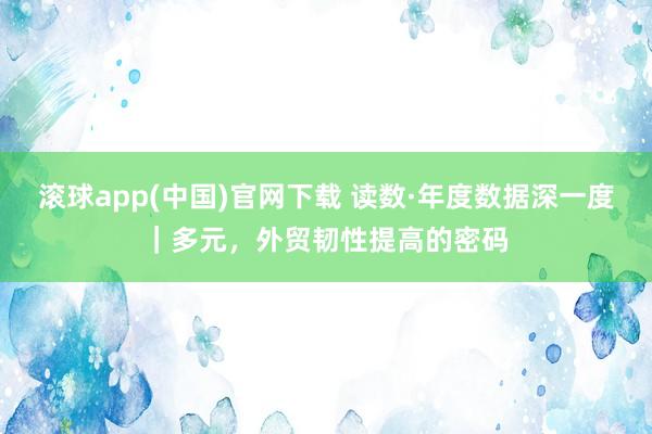 滚球app(中国)官网下载 读数·年度数据深一度｜多元，外贸韧性提高的密码
