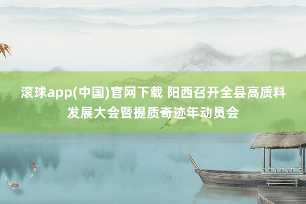 滚球app(中国)官网下载 阳西召开全县高质料发展大会暨提质奇迹年动员会