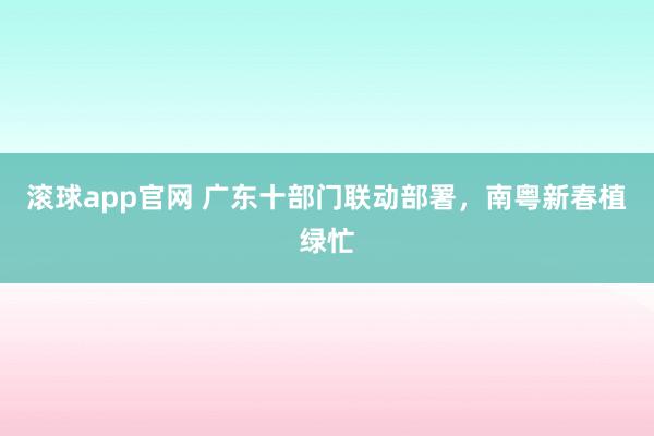 滚球app官网 广东十部门联动部署，南粤新春植绿忙