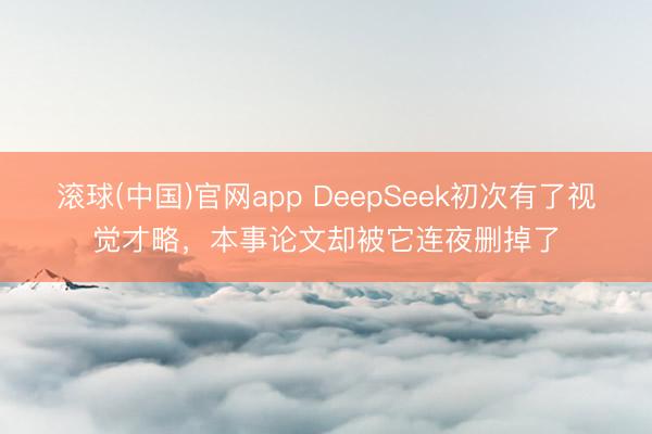 滚球(中国)官网app DeepSeek初次有了视觉才略，本事论文却被它连夜删掉了