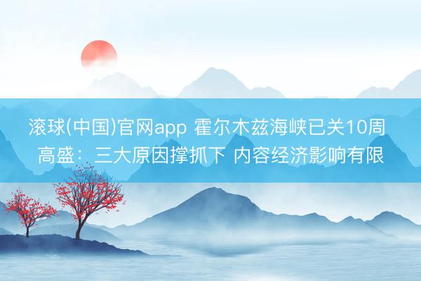 滚球(中国)官网app 霍尔木兹海峡已关10周 高盛：三大原因撑抓下 内容经济影响有限