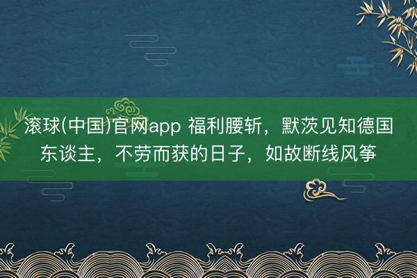 滚球(中国)官网app 福利腰斩，默茨见知德国东谈主，不劳而获的日子，如故断线风筝