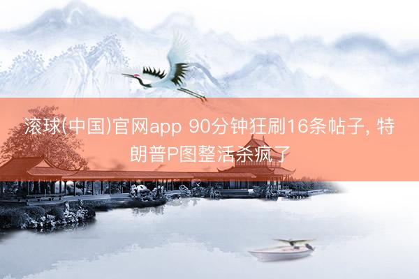 滚球(中国)官网app 90分钟狂刷16条帖子， 特朗普P图整活杀疯了