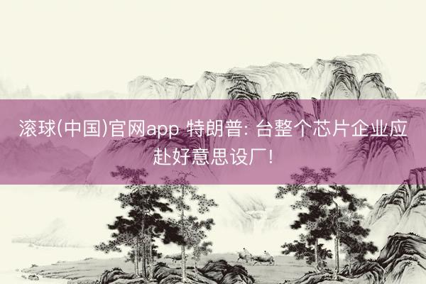 滚球(中国)官网app 特朗普: 台整个芯片企业应赴好意思设厂!