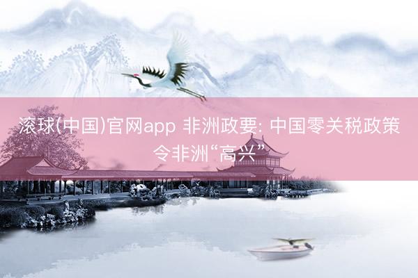 滚球(中国)官网app 非洲政要: 中国零关税政策令非洲“高兴”