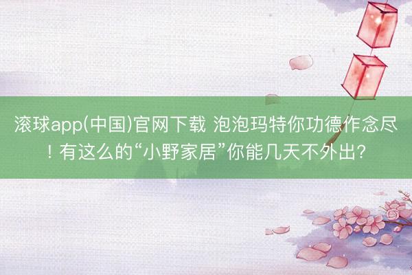 滚球app(中国)官网下载 泡泡玛特你功德作念尽! 有这么的“小野家居”你能几天不外出?