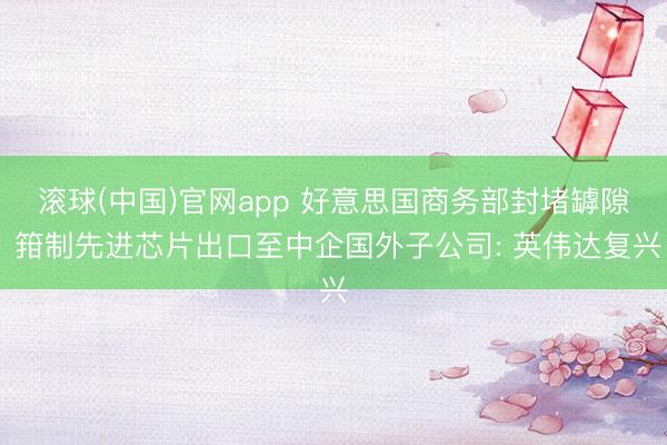 滚球(中国)官网app 好意思国商务部封堵罅隙 箝制先进芯片出口至中企国外子公司: 英伟达复兴
