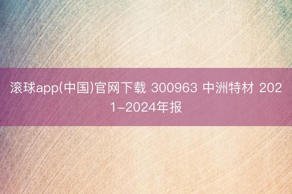 滚球app(中国)官网下载 300963 中洲特材 2021-2024年报