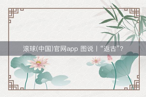 滚球(中国)官网app 图说丨“返古”?
