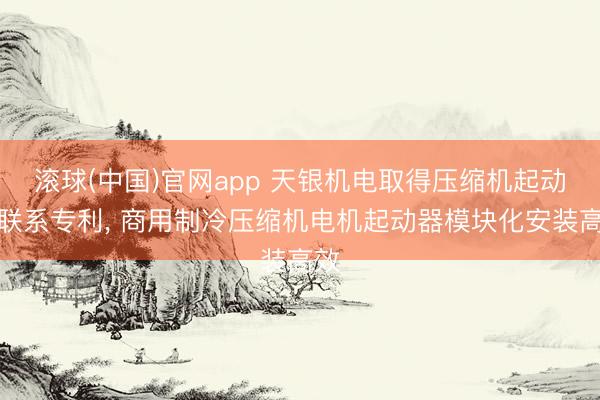 滚球(中国)官网app 天银机电取得压缩机起动器联系专利， 商用制冷压缩机电机起动器模块化安装高效