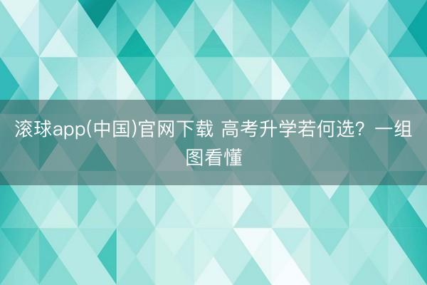 滚球app(中国)官网下载 高考升学若何选?一组图看懂