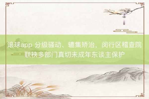 滚球app 分级骚动、辘集矫治，闵行区稽查院联袂多部门真切未成年东谈主保护