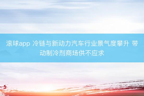滚球app 冷链与新动力汽车行业景气度攀升 带动制冷剂商场供不应求