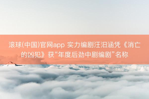滚球(中国)官网app 实力编剧汪汨涵凭《消亡的凶犯》获“年度后劲中剧编剧”名称
